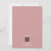 Save The Date Photo Dusty Rose QR Code Mariage (Dos)