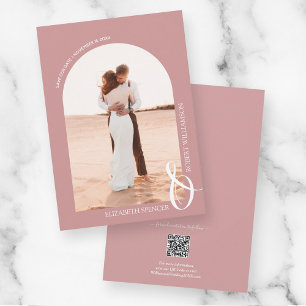 Save The Date Photo Dusty Rose QR Code Mariage