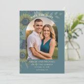 Save The Date Photo Élégance Campagnarde Tournesol (Debout devant)