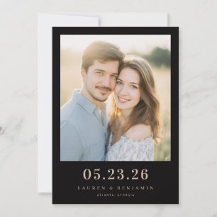 Save The Date Photo élégant beige romantique