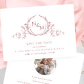 Save The Date Photo : Elegant Blush Pink Monogram Mariage