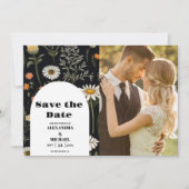 Save The Date Photo Elegant Boho Fleur sauvage Mariage (Devant)