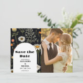Save The Date Photo Elegant Boho Fleur sauvage Mariage (Debout devant)