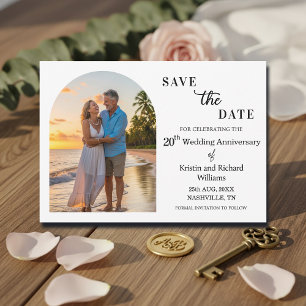 Save The Date Photo élégant de 20e anniversaire de mariage