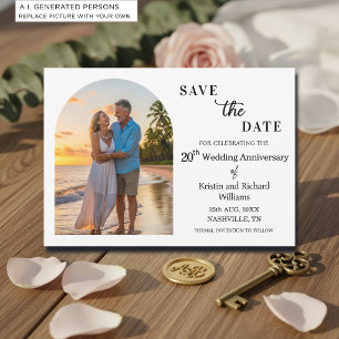 Save The Date Photo élégant de 20e anniversaire de mariage