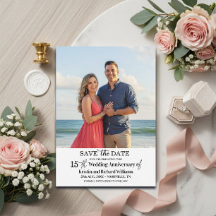 Save The Date Photo élégant du 15e anniversaire de mariage
