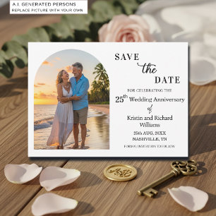 Save The Date Photo élégant du 25e anniversaire de mariage