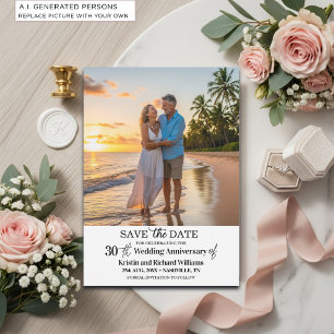 Save The Date Photo élégant du 30e anniversaire de mariage