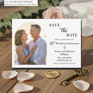 Save The Date Photo élégant du 35e anniversaire de mariage