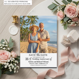 Save The Date Photo élégant du 35e anniversaire de mariage