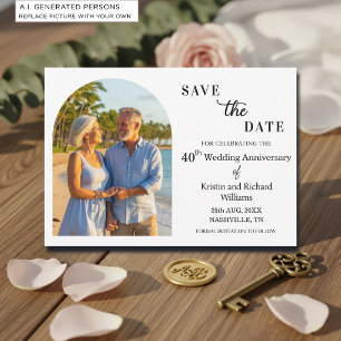 Save The Date Photo élégant du 40e anniversaire de mariage