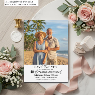 Save The Date Photo élégant du 40e anniversaire de mariage