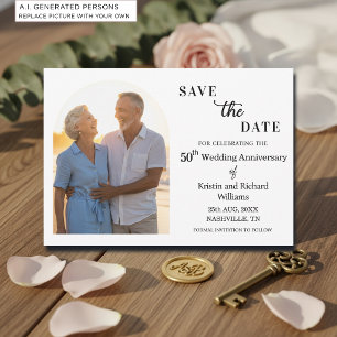 Save The Date Photo élégant du 50e anniversaire de mariage