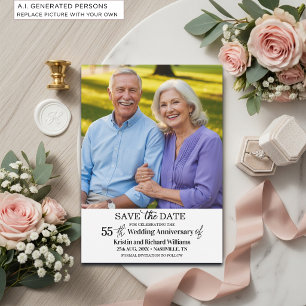 Save The Date Photo élégant du 55e anniversaire de mariage