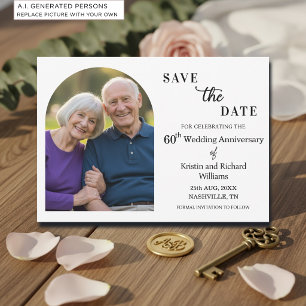 Save The Date Photo élégant du 60e anniversaire de mariage