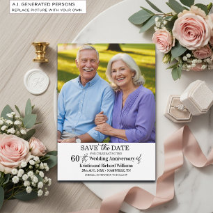Save The Date Photo élégant du 60e anniversaire de mariage