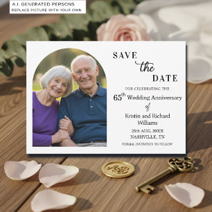 Save The Date Photo élégant du 65e anniversaire de mariage