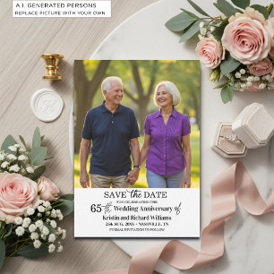 Save The Date Photo élégant du 65e anniversaire de mariage
