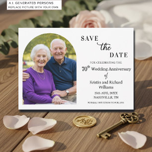Save The Date Photo élégant du 70e anniversaire de mariage