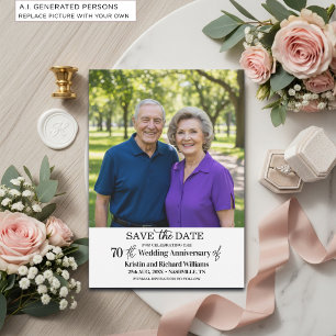 Save The Date Photo élégant du 70e anniversaire de mariage