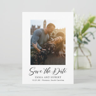 Save The Date Photo élégant en noir et blanc pour mariage