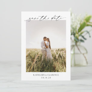 Save The Date Photo élégant en noir et blanc pour mariage classi