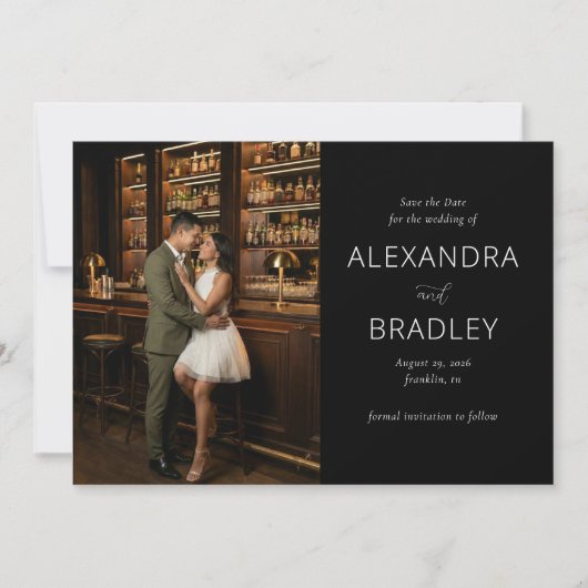 Save The Date Photo élégant et sombre romantique (Devant)