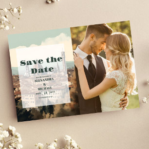 Save The Date Photo Elegant Italie Florence Destination Mariage