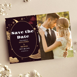 Save The Date Photo Élégant Mariage Bourguignon Céleste