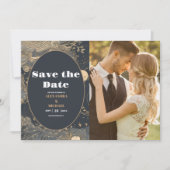 Save The Date Photo Elegant Mariage céleste Silver Gold (Devant)