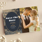 Save The Date Photo Elegant Mariage céleste Silver Gold