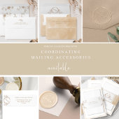 Save The Date Photo, Elegant Mariage Monogramme crème Beige