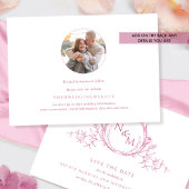 Save The Date Photo : Elegant Mauve Pink Monogram Mariage