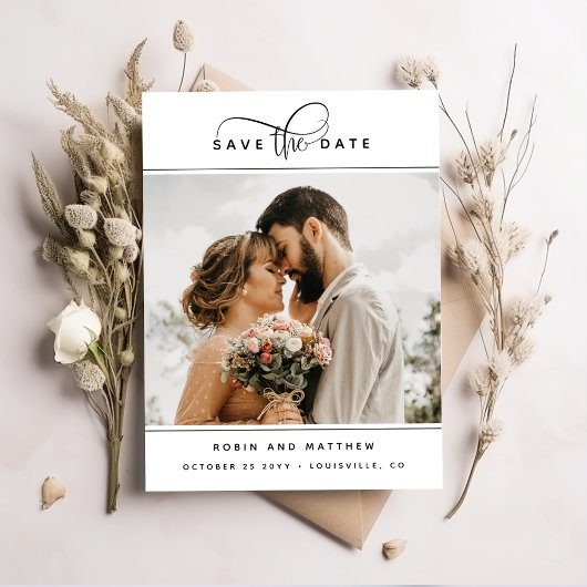 Save The Date Photo, Elegant Modern Romantic and Minimal Wedding