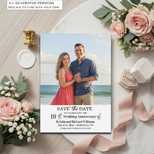 Save The Date Photo élégant pour les 10 ans de mariage