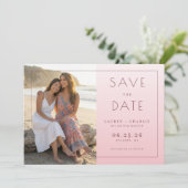 Save The Date Photo élégant rose chaud (Debout devant)