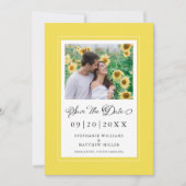 Save The Date Photo Elegant Script Mariage Tendance Bordure Jaun (Devant)