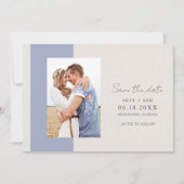 Save The Date Photo élégante Blue Beach Wedding (Devant)