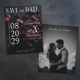 Save The Date Photo élégante de magazine romantique sombre