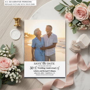 Save The Date Photo élégante du 50e anniversaire de mariage