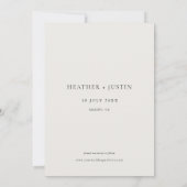 Save The Date Photo Élégante Mariage Simple Enregistrer La Date (Dos)