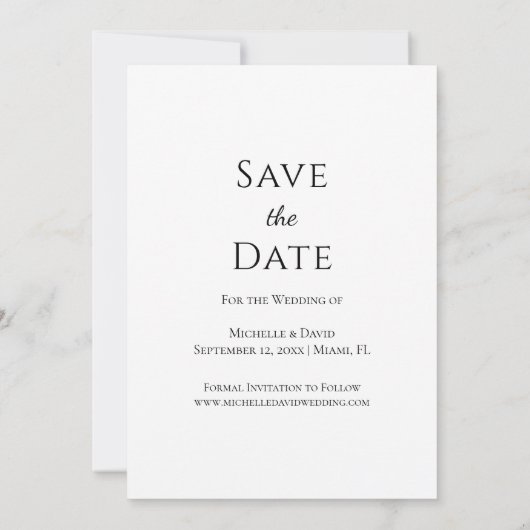 Save The Date Photo Élégante Simple Boho Mariage moderne (Dos)
