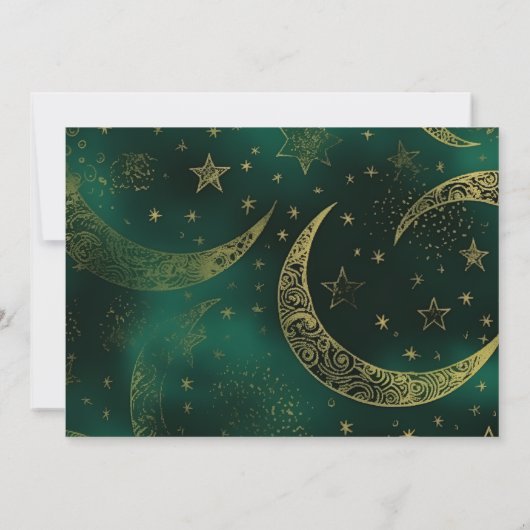 Save The Date Photo Emerald Green Mariage céleste or (Dos)