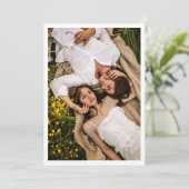 Save The Date Photo en couple pour Vellum Overlay Mariage plat (Debout devant)