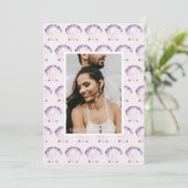 Save The Date Photo en eau-forte de coquillage violet & QR (Debout devant)