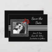 Save The Date Photo en noir blanc Enregistrer la date (Devant / Derrière)