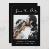 Save The Date Photo en noir et blanc Bible Verse Mariage chrétie (Devant / Derrière)