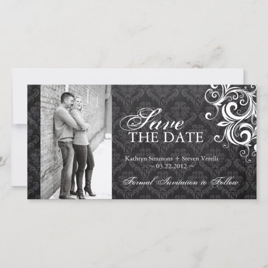 Save The Date Photo en noir et blanc Enregistrer la date Invitat (Devant)