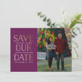 Save The Date Photo en or empilé Enregistrer la date (Debout devant)