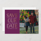 Save The Date Photo en or empilé Enregistrer la date (Devant / Derrière)